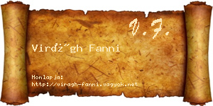 Virágh Fanni névjegykártya